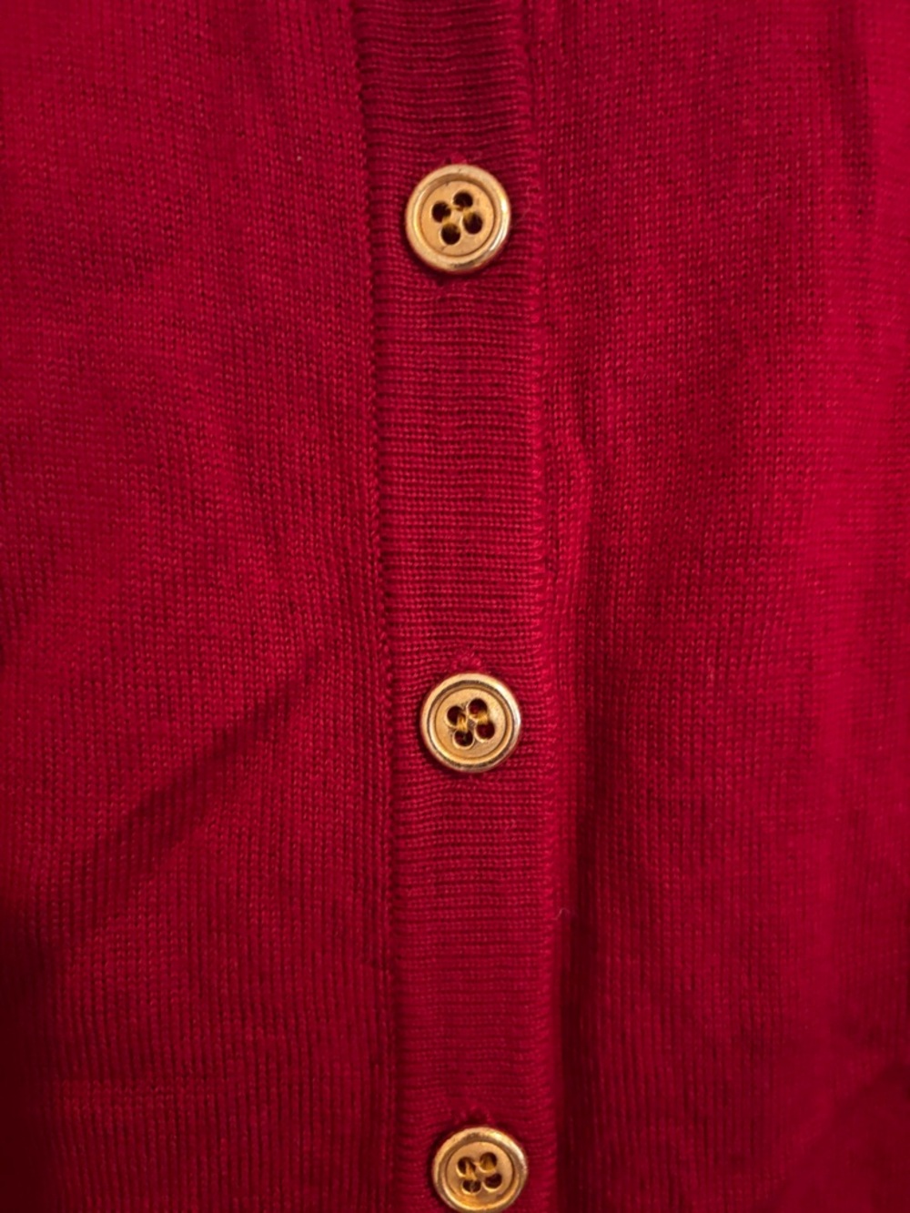 Episode Red Button-Front Wool Cardigan Sweater - Picture 4 of 4